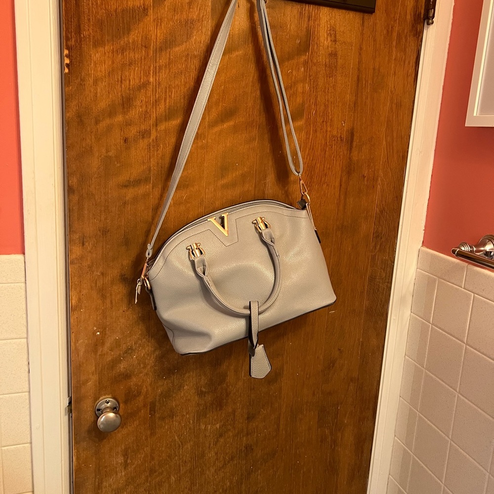 Gray shoulder bag